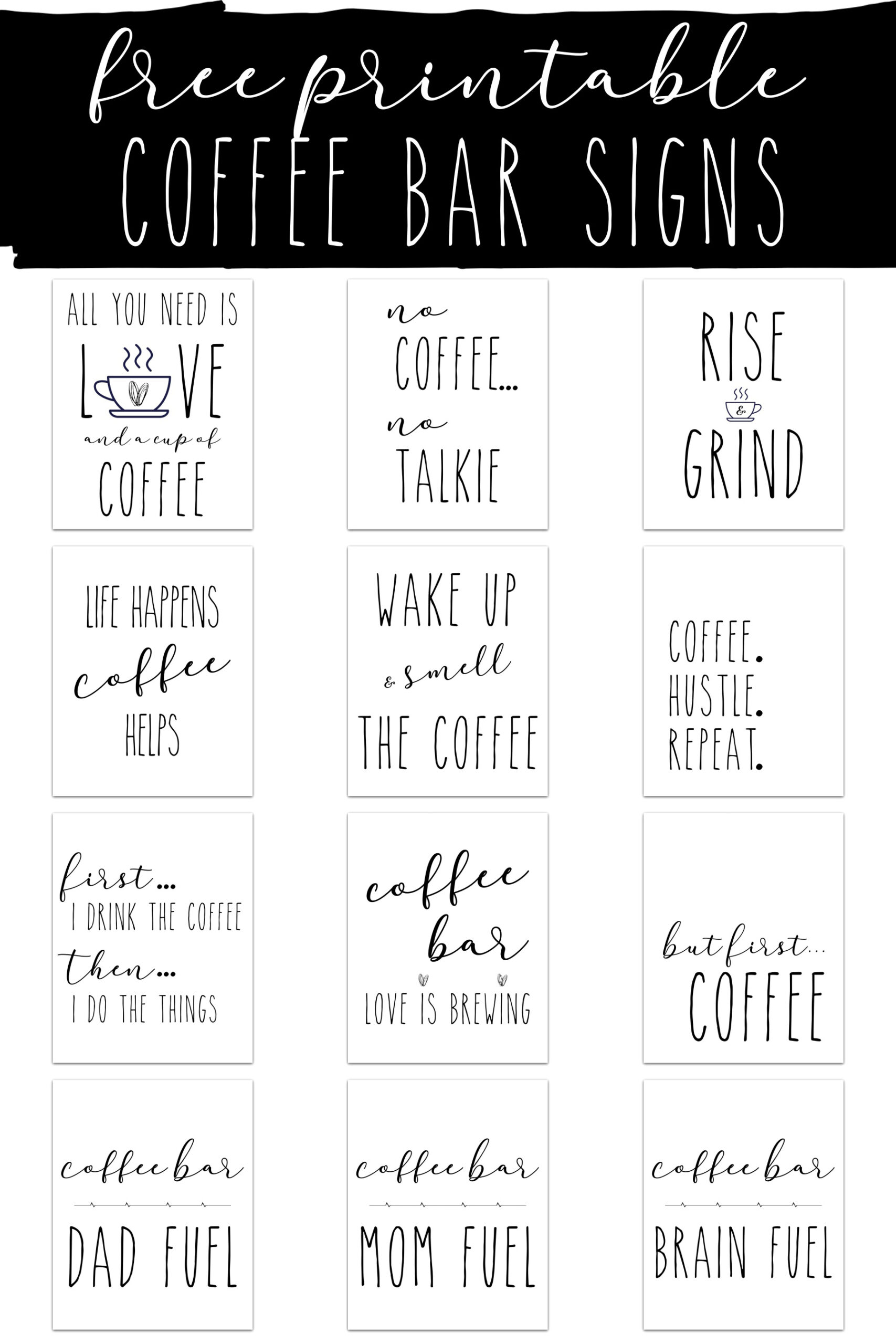 Free Printable Coffee Bar Signs - Extreme Couponing Mom in Free Printable Coffee Bar Signs