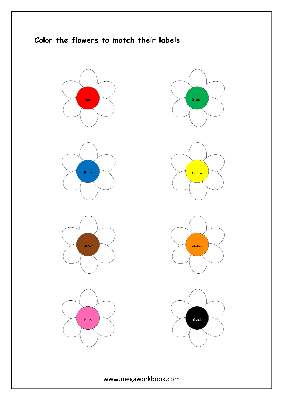 Free Printable Color Recognition Worksheets - Colormatching with Color Recognition Worksheets Free Printable