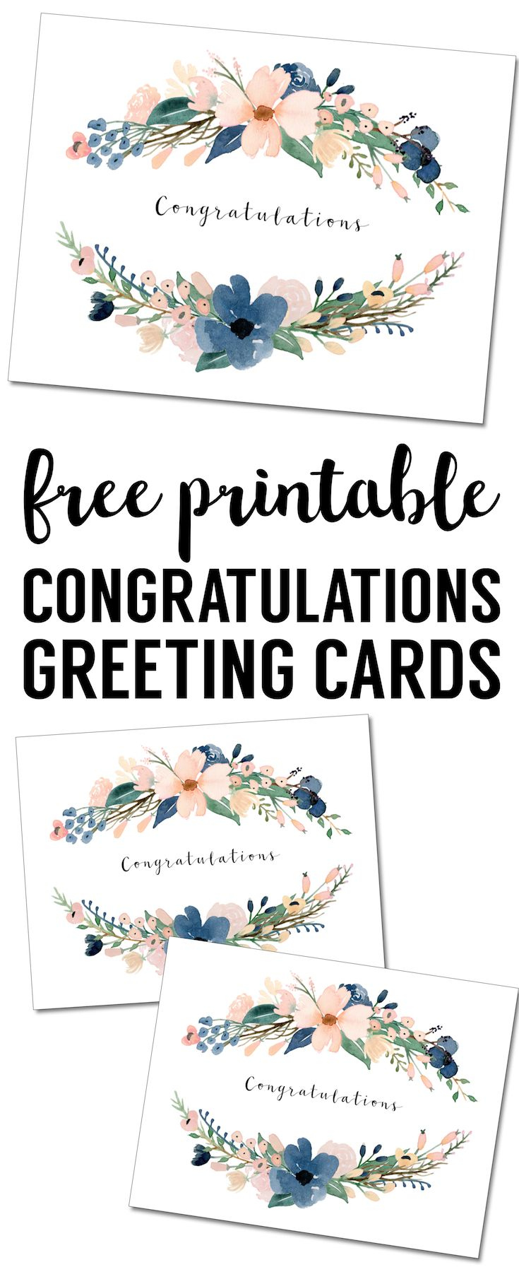 Free Printable Congratulations Card | Paper Trail Design in Free Printable Wedding Shower Greeting Cards