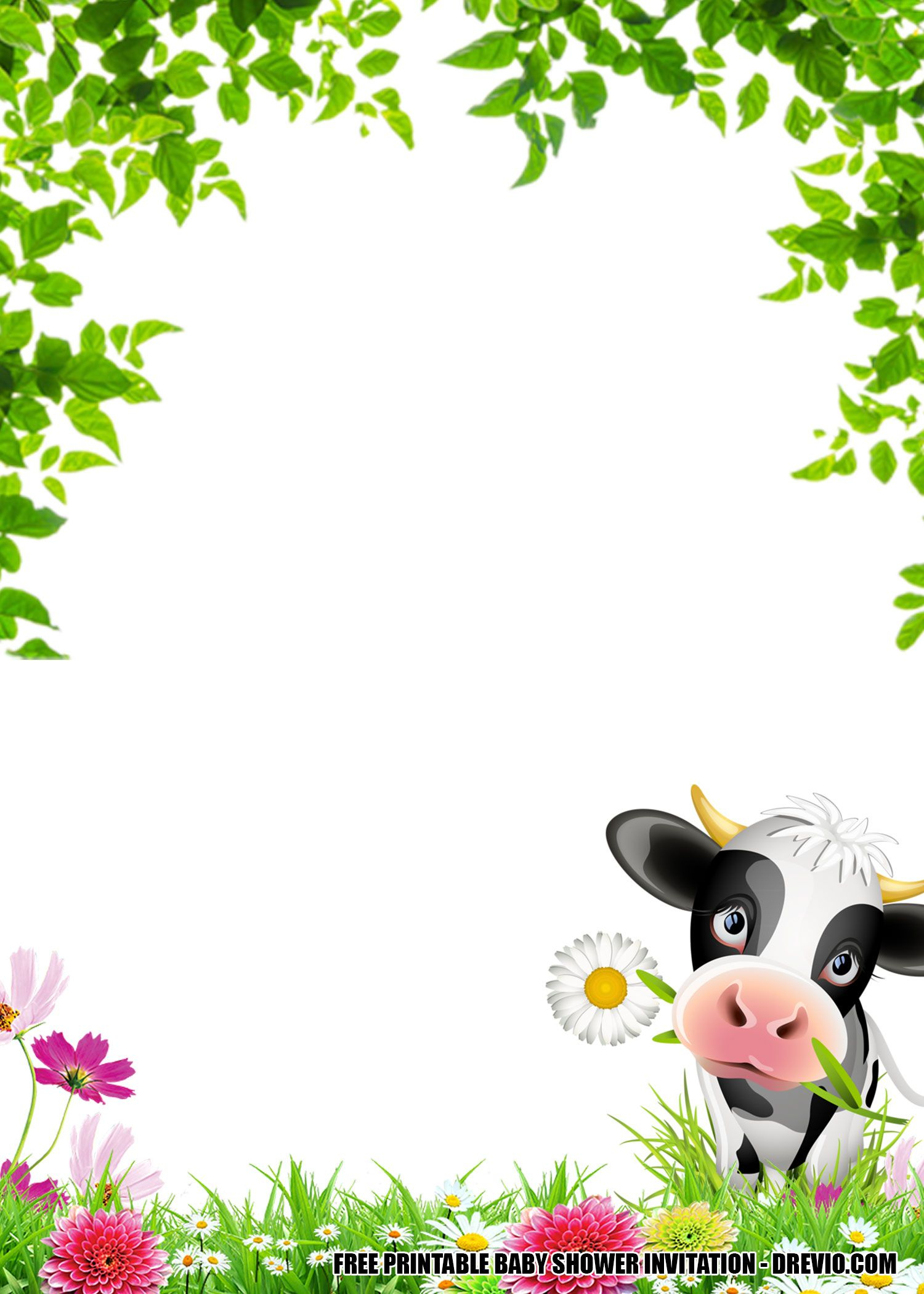 Free Printable Cow Themed Baby Shower Invitation within Free Printable Cow Birthday Invitations