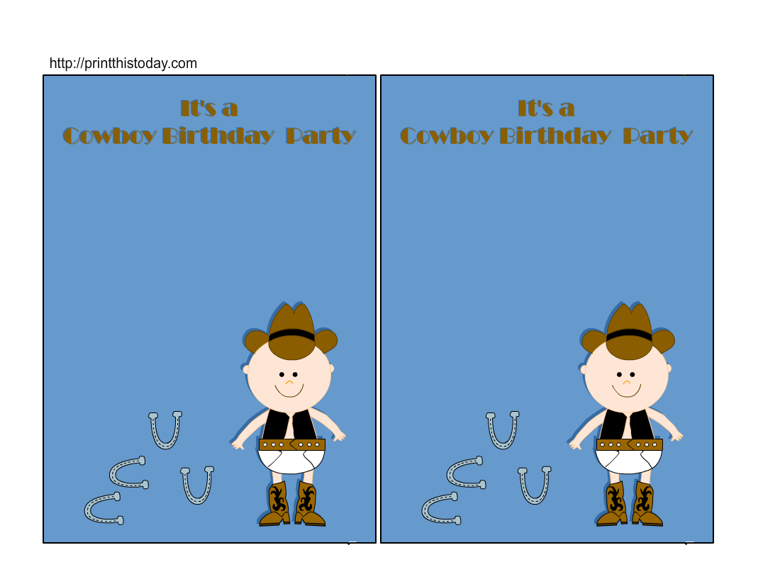 Free Printable Cowboy Birthday Party Invitations for Free Printable Cowboy Birthday Cards