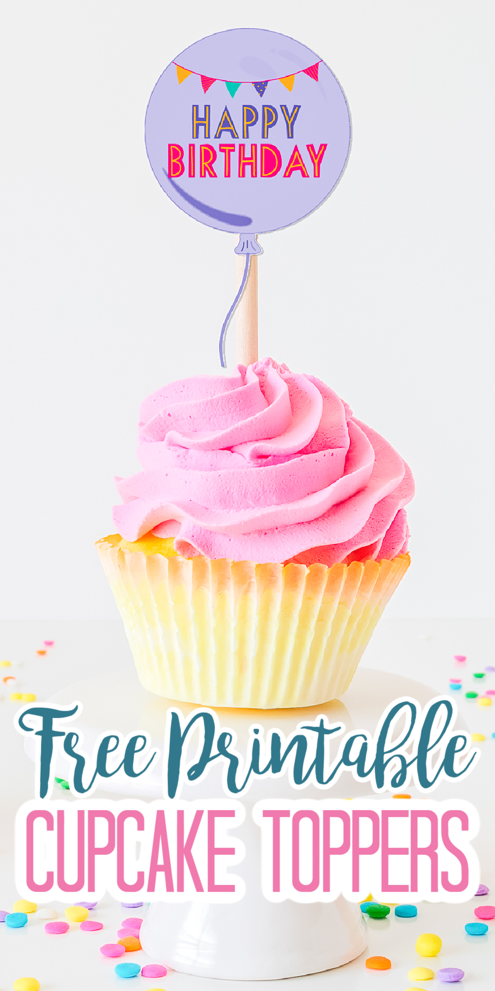 Free Printable Cupcake Toppers And More Party Printables - Angie inside Free Printable Cupcake Toppers