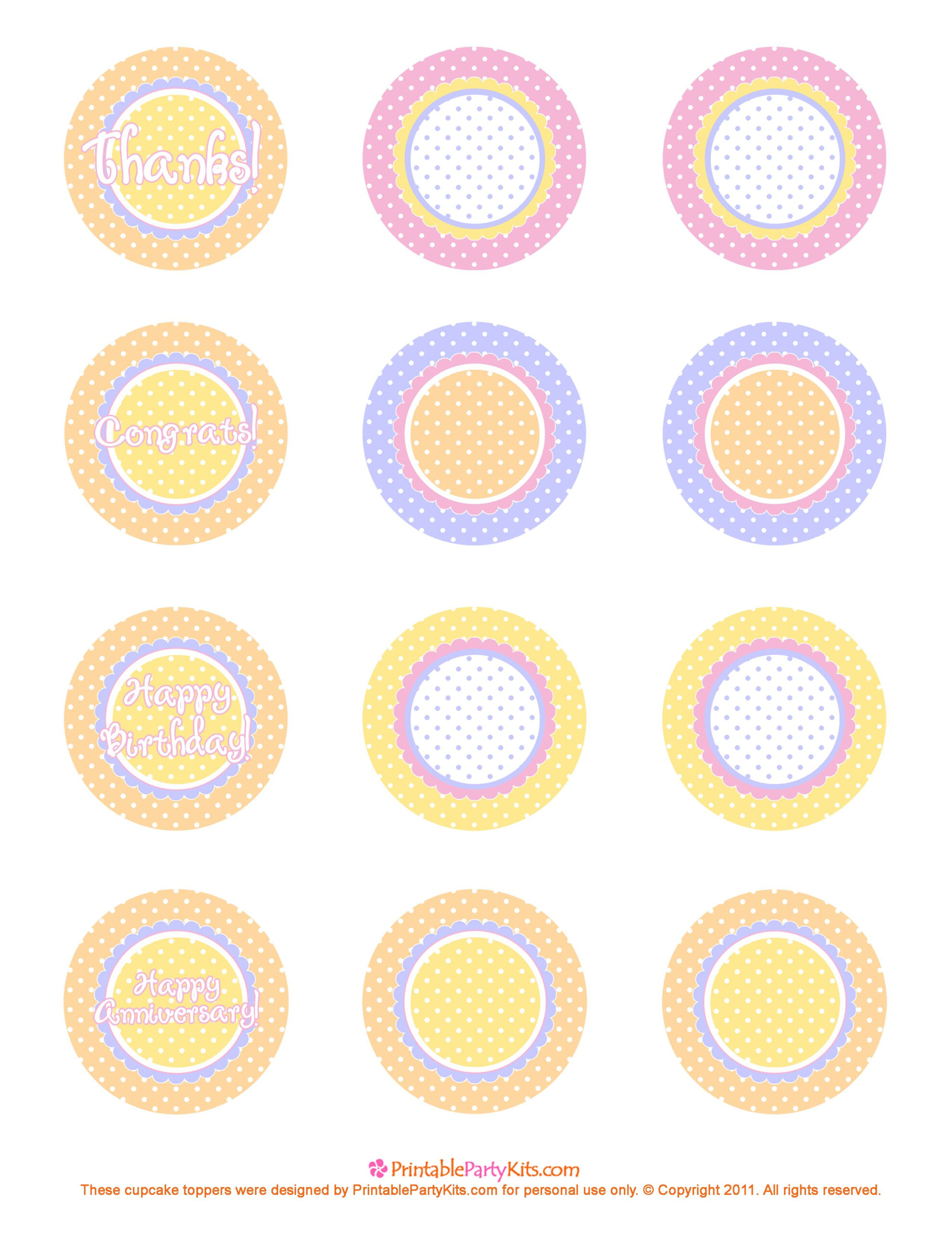 Free Printable Cupcake Toppers with Free Printable Cupcake Toppers