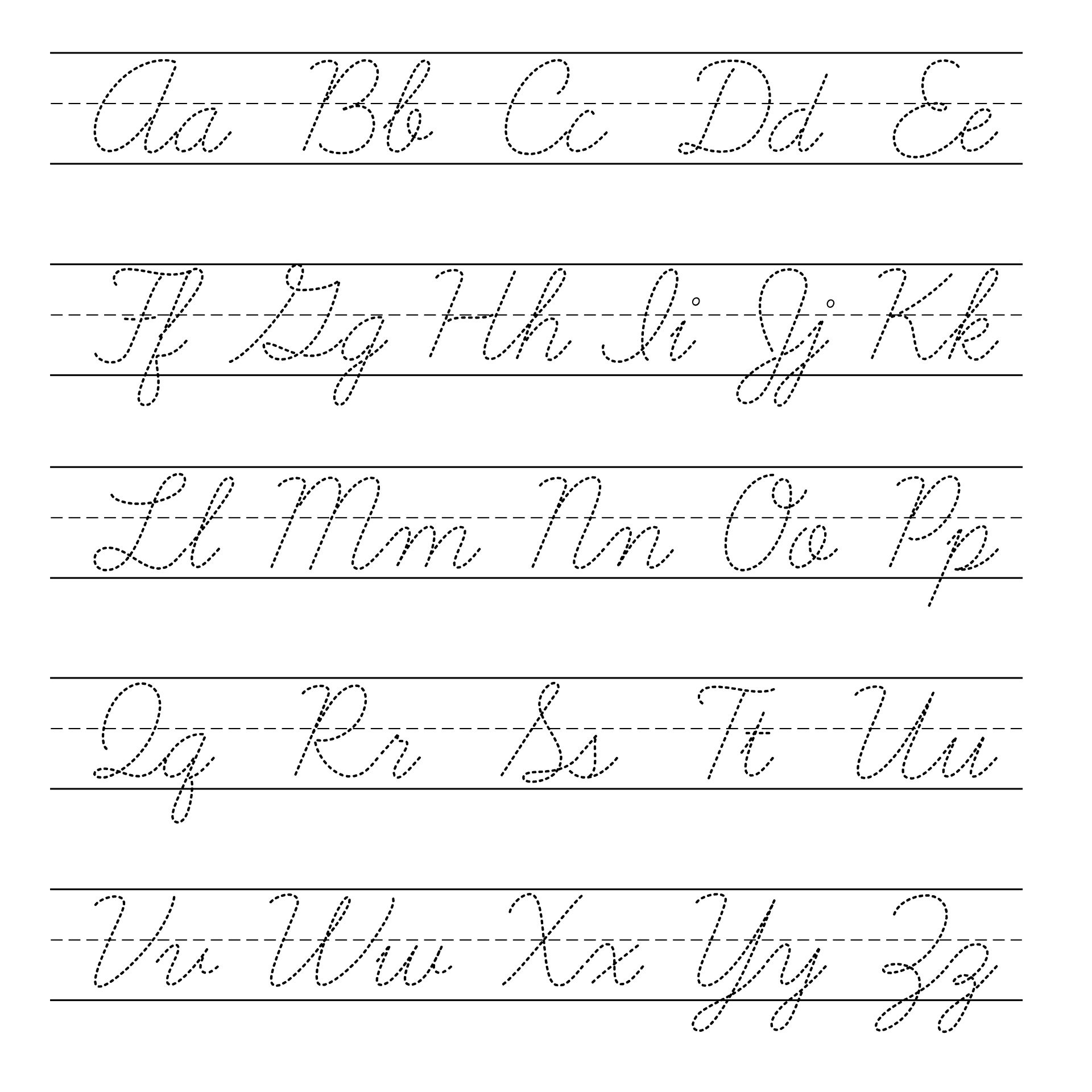 Free Printable Cursive Letters Chart Worksheet Collection with Free Printable Cursive Alphabet