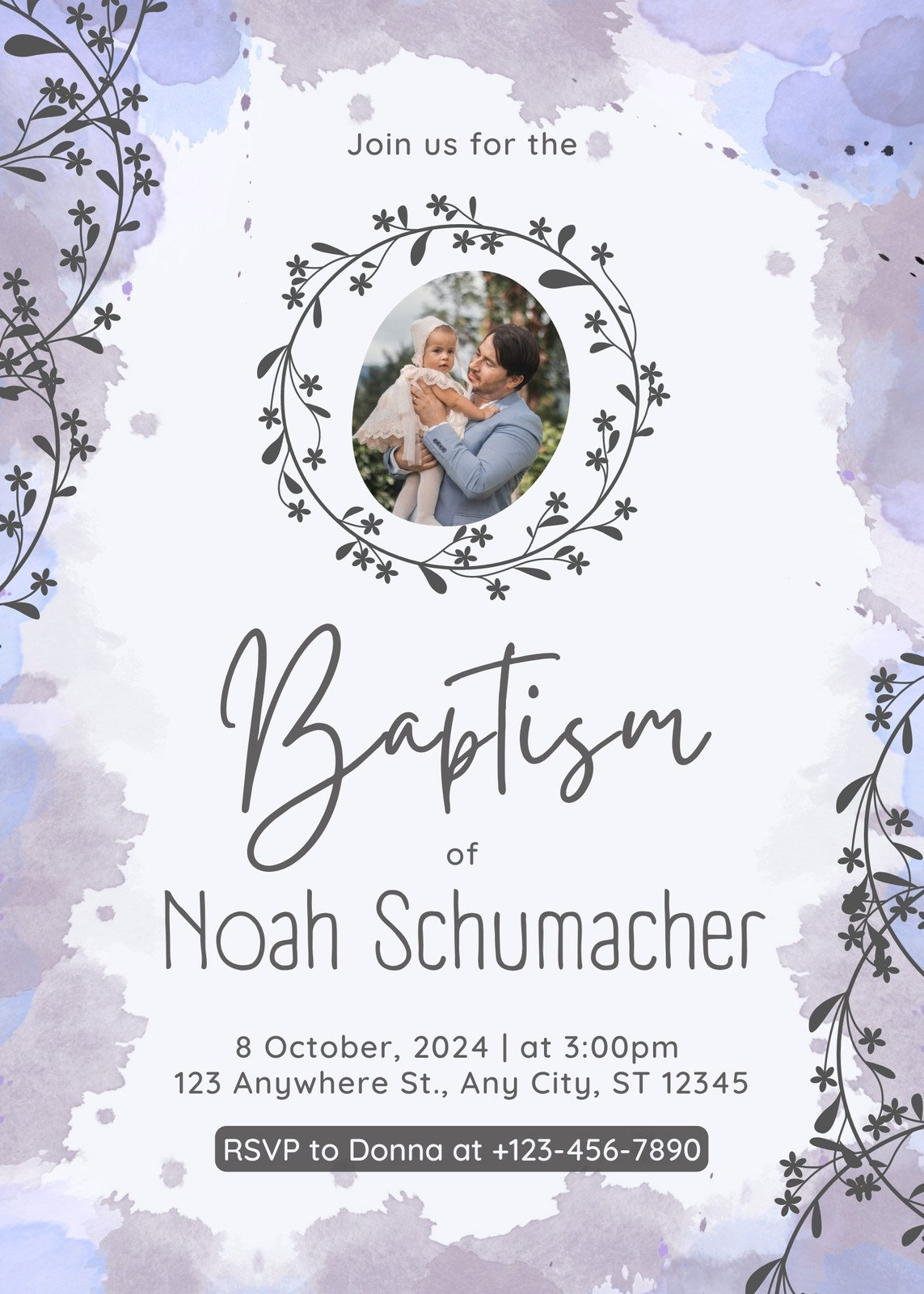 Free Printable, Customizable Baptism Invitation Templates | Canva with regard to Free Printable Baptism Invitations