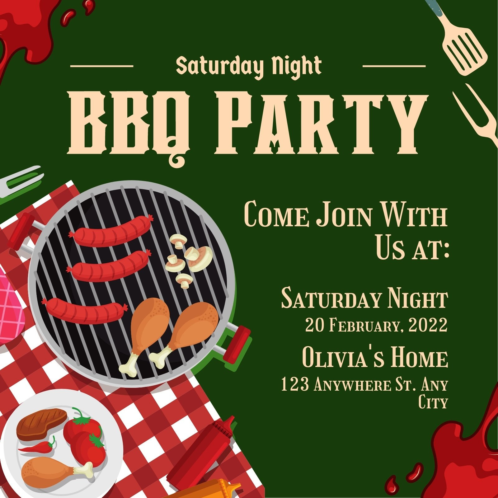 Free, Printable, Customizable Bbq Invitation Templates | Canva for Free Printable Cookout Invitations