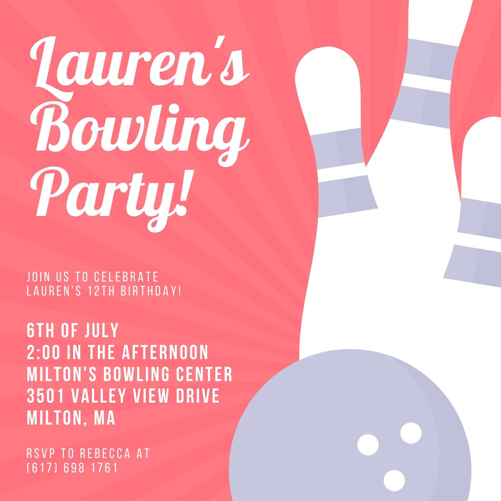 Free Printable, Customizable Bowling Invitation Templates | Canva throughout Free Printable Bowling Birthday Party Invitations