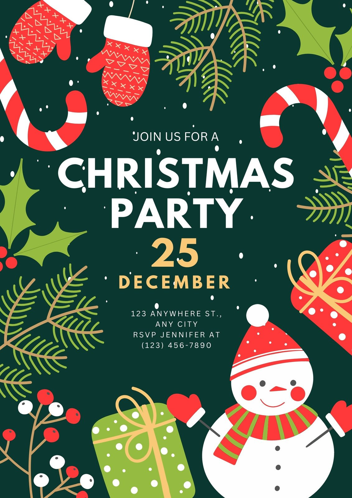 Free, Printable, Customizable Christmas Flyer Templates | Canva throughout Free Printable Christmas Party Flyer Templates