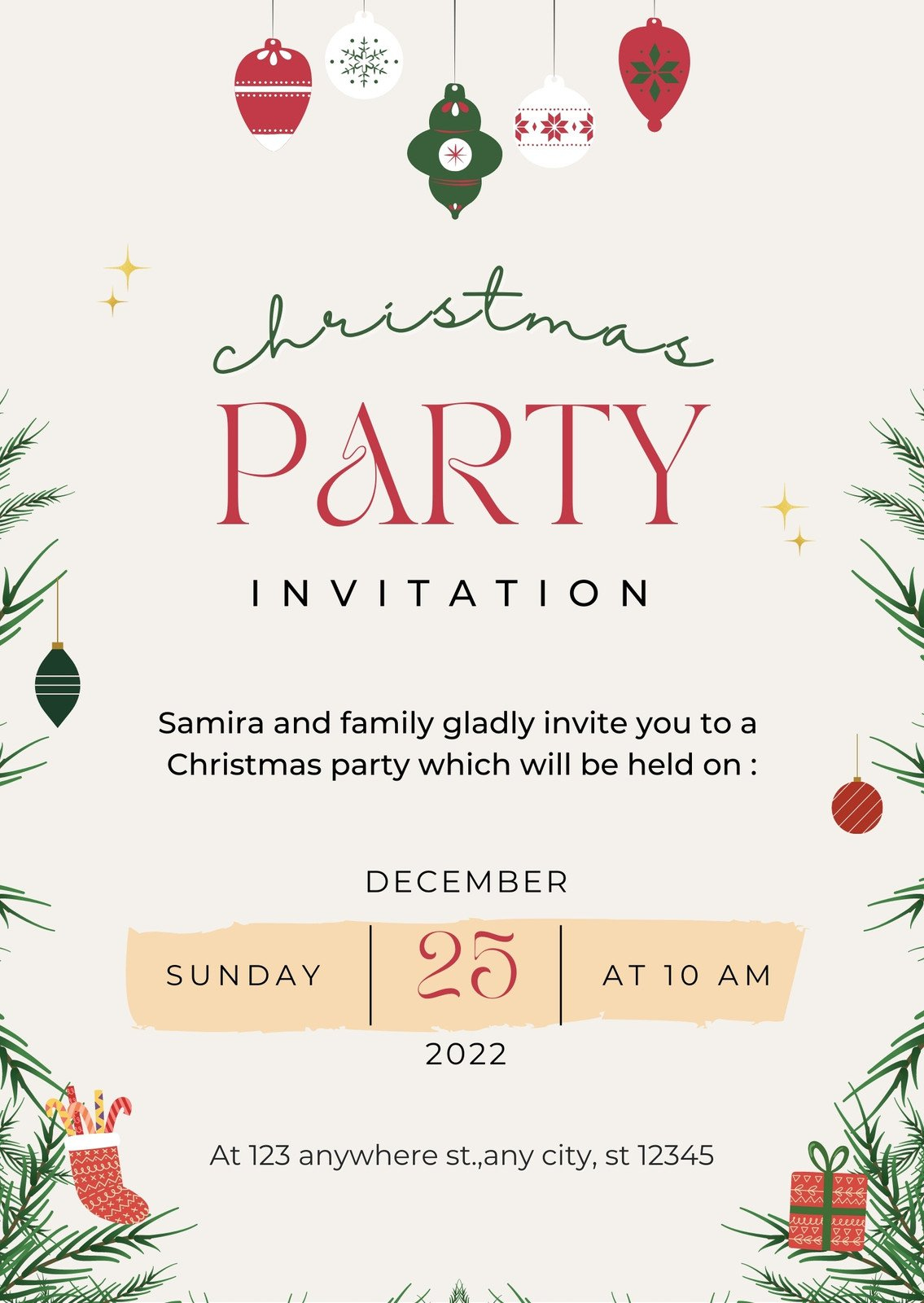 Free, Printable, Customizable Christmas Invitation Templates | Canva pertaining to Free Printable Christmas Invitations