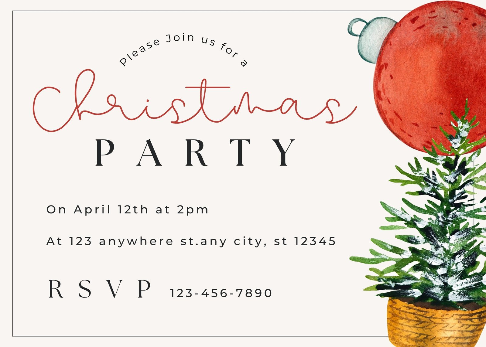 Free, Printable, Customizable Christmas Invitation Templates | Canva with Free Online Printable Christmas Party Invitations