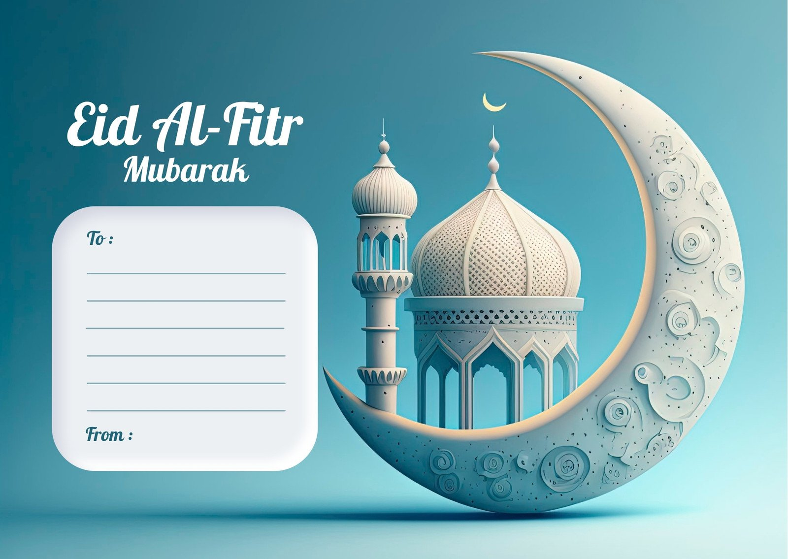 Free Printable, Customizable Eid Al-Fitr Card Templates | Canva in Eid Cards Free Printable