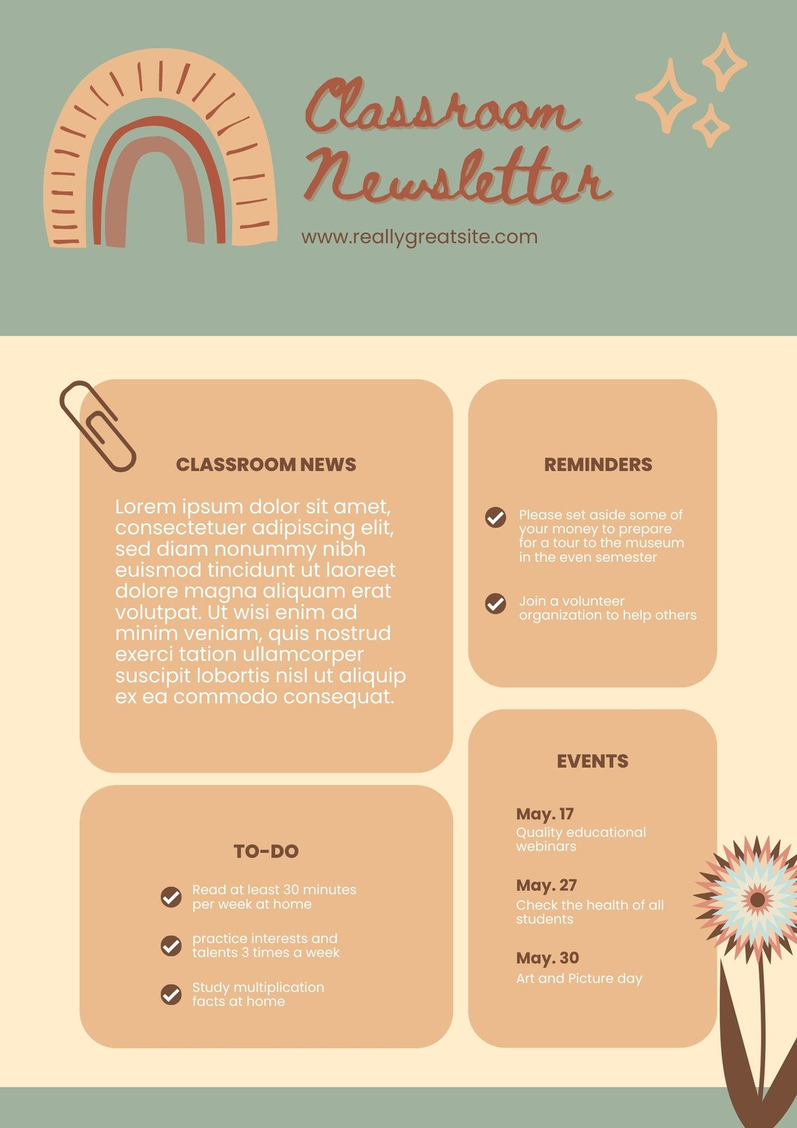 Free Printable, Customizable School Newsletter Templates | Canva with Free Printable Newsletter Templates