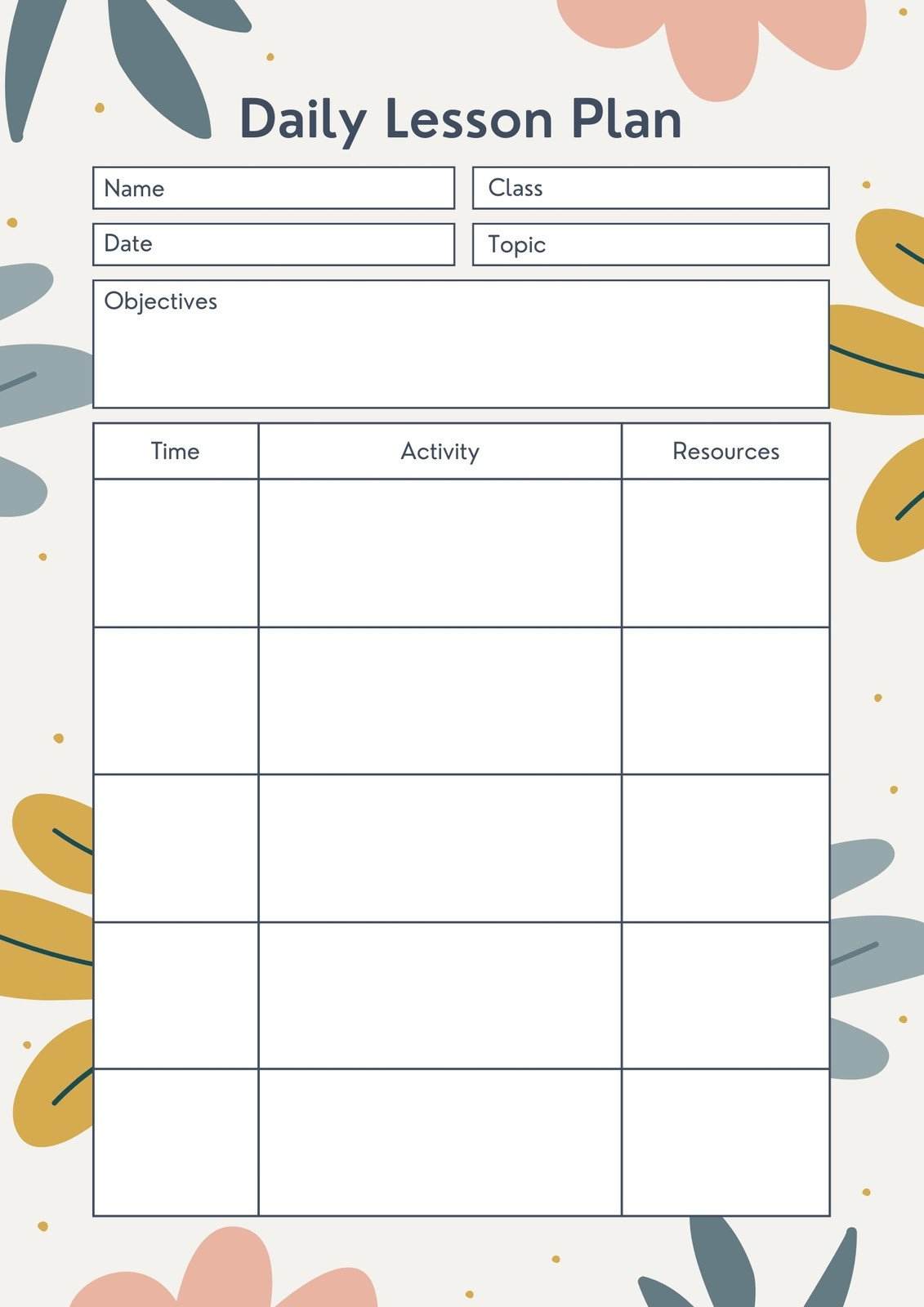 Free, Printable, Customizable Toddler Lesson Plan Templates | Canva in Free Printable Preschool Teacher Resources