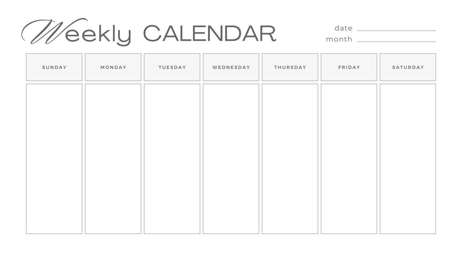 Free, Printable, Customizable Weekly Calendar Templates | Canva inside Free Printable Blank Weekly Schedule