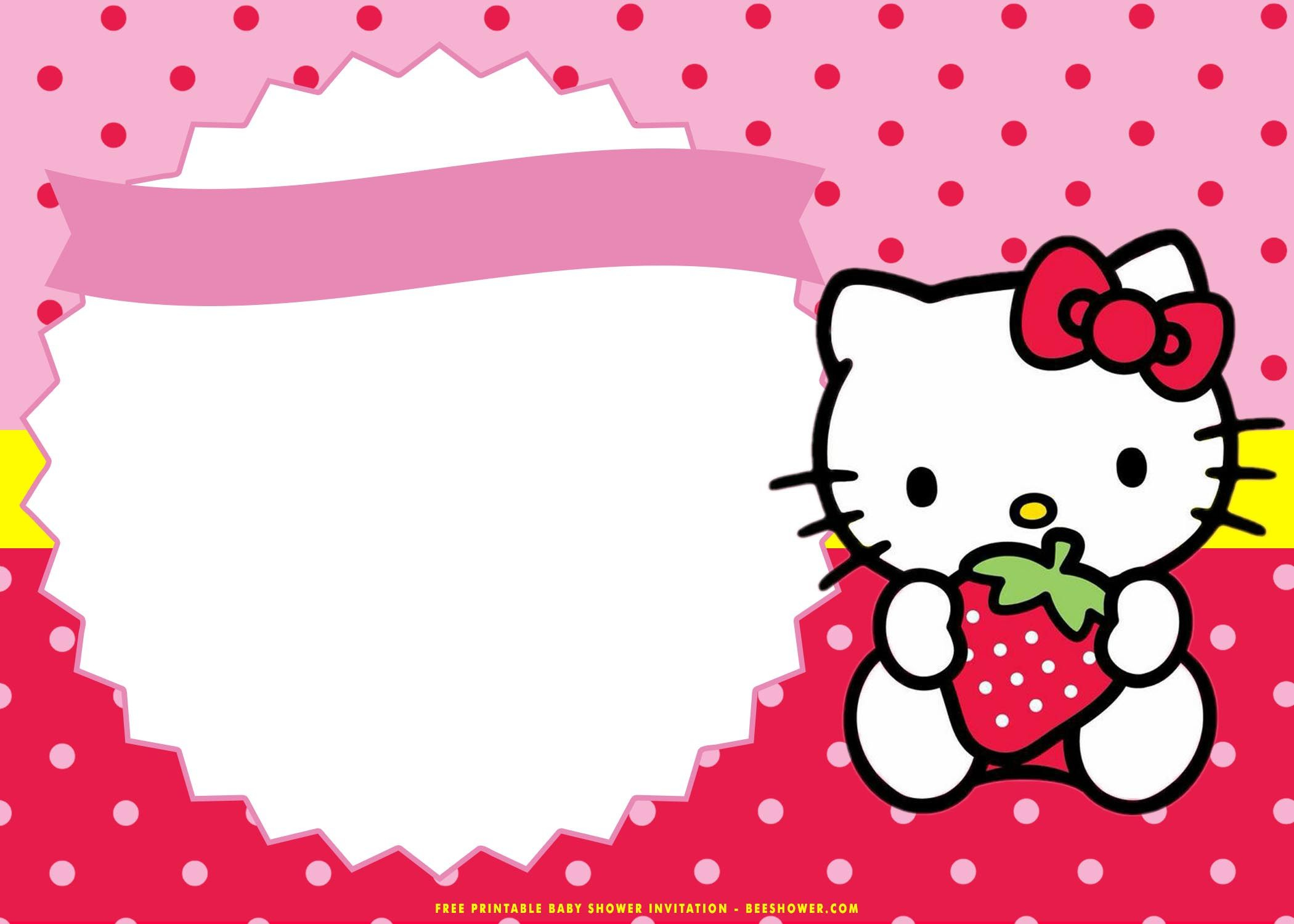 Free Printable) - Cute Hello Kitty Baby Shower Invitation Templates for Free Printable Hello Kitty Baby Shower Invitations