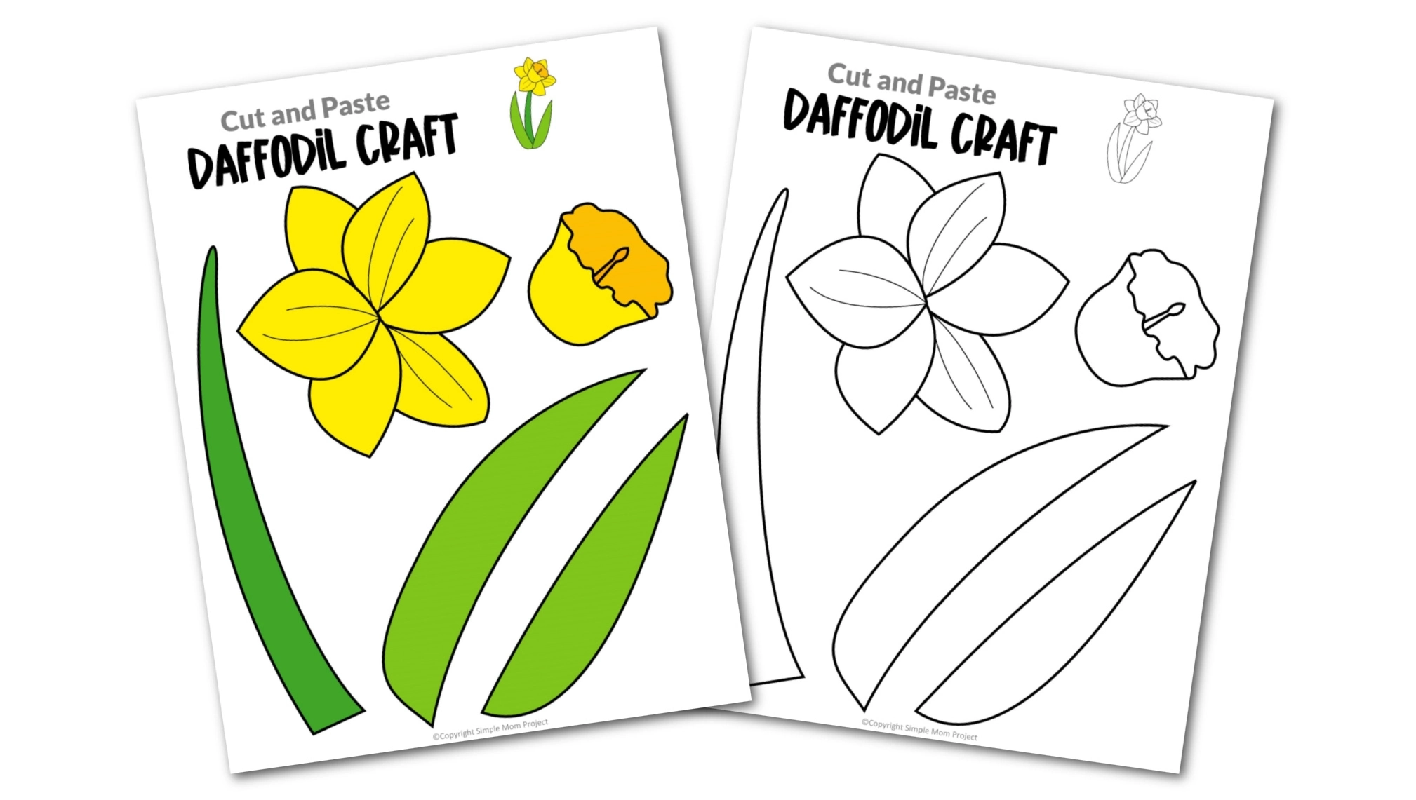 Free Printable Daffodil Craft Template – Simple Mom Project for Free Printable Pictures of Daffodils