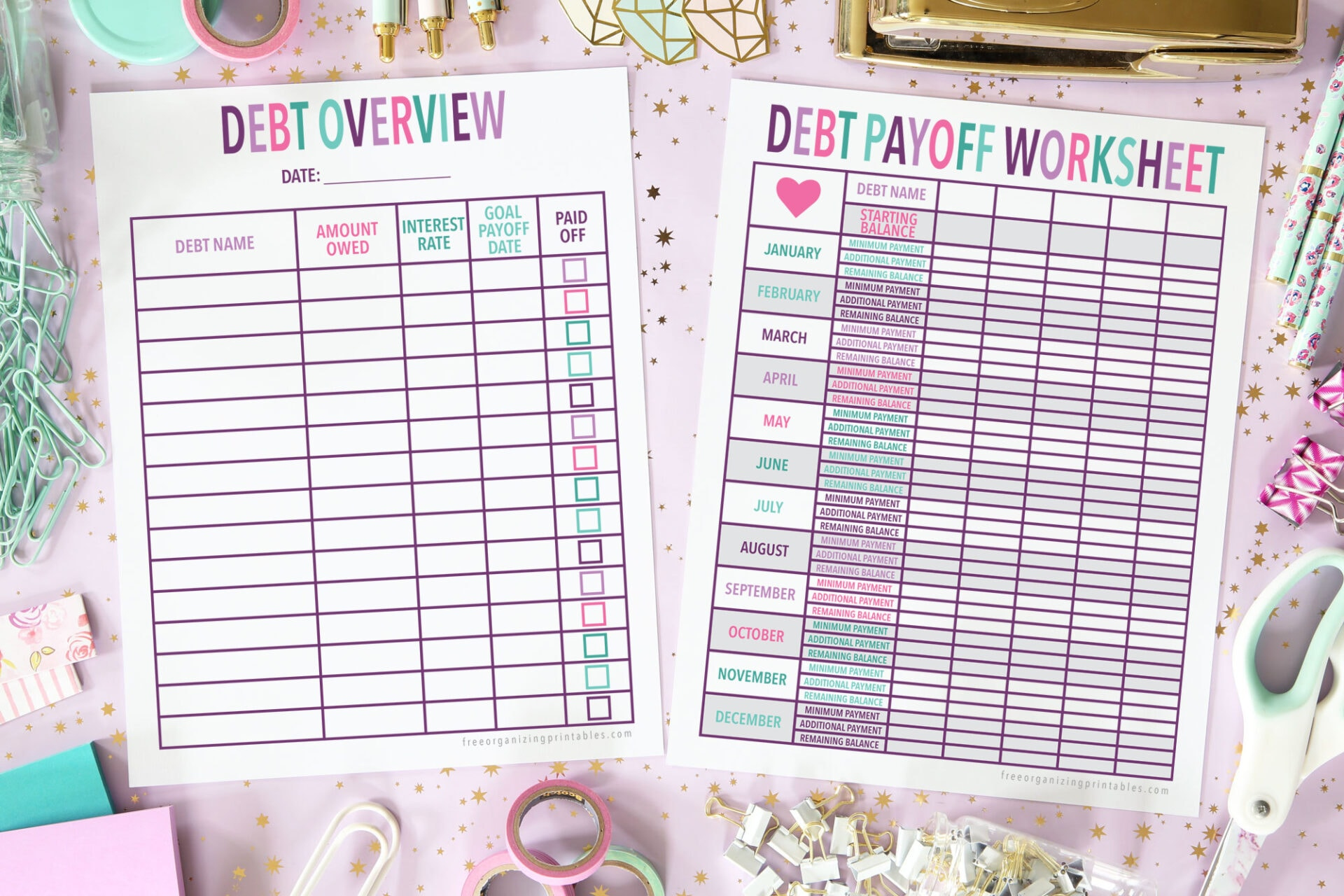 Free Printable Debt Payoff Planner | Free Organizing Printables inside Free Printable Debt Payoff Worksheet