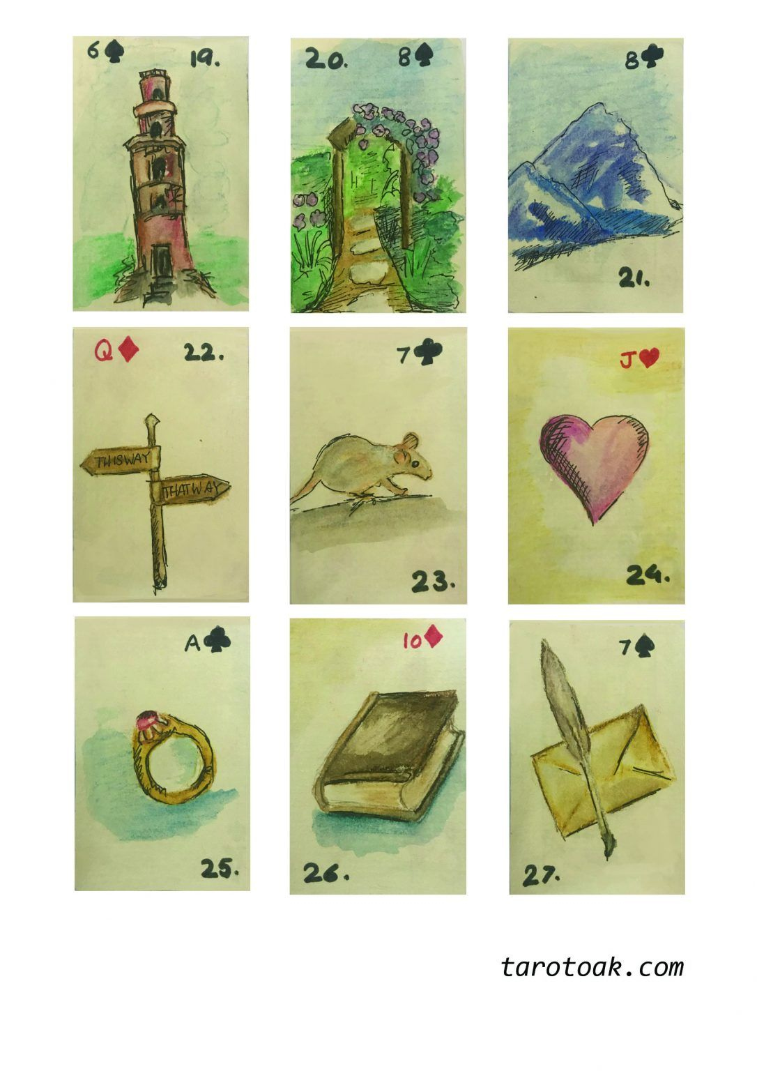Free Printable Deck Of Lenormand Cards | Tarot Oak | Free Tarot inside Free Printable Lenormand Cards