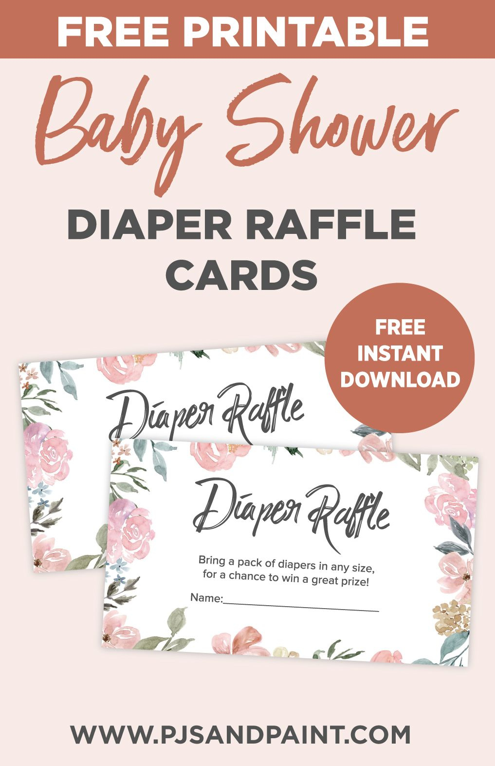 Free Printable Diaper Raffle Cards | Baby Shower Printables, Free for Free Printable Baby Shower Diaper Invitation Templates