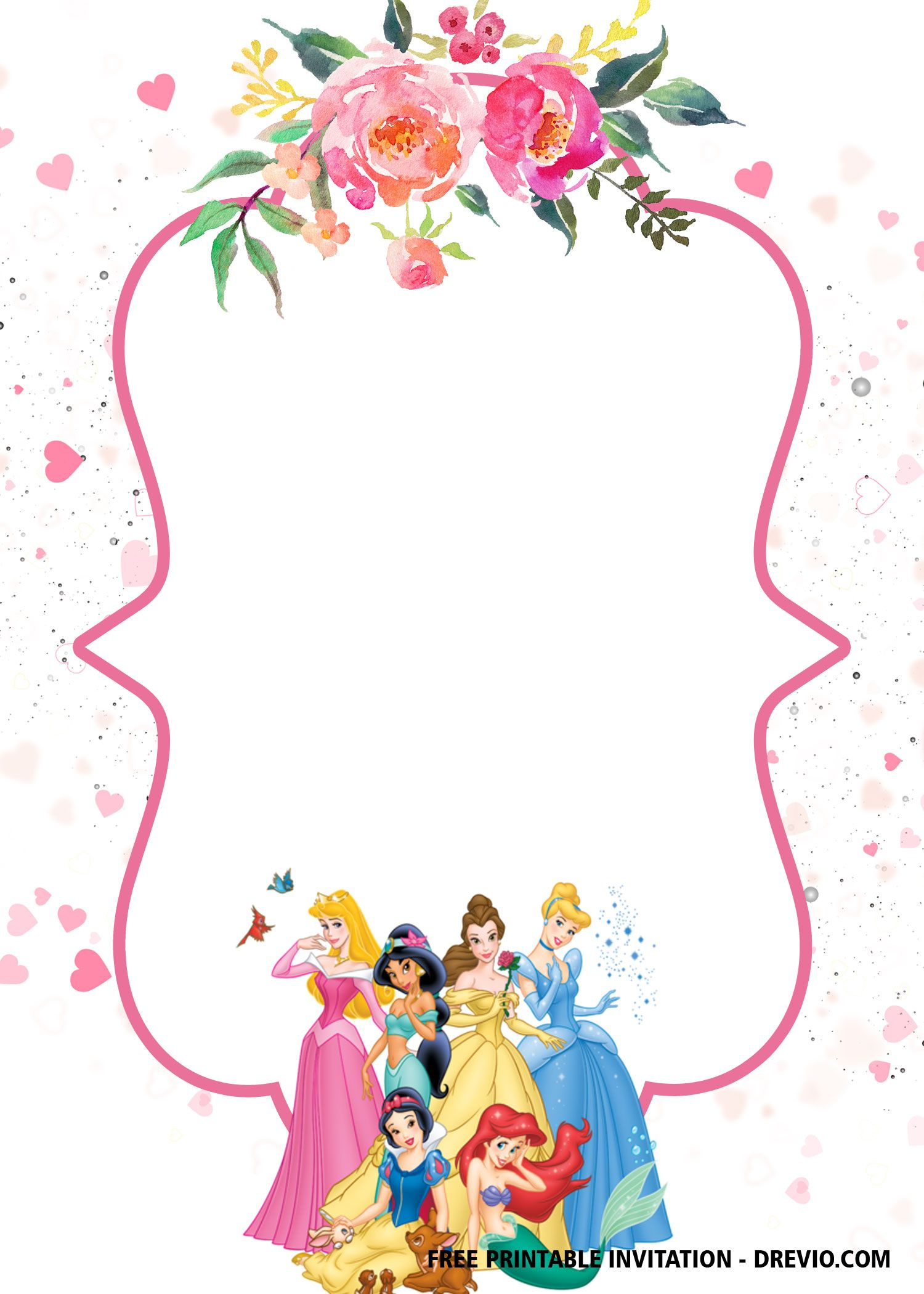 Free Printable Disney Princesses Invitation Templates | Princess pertaining to Free Princess Printable Invitations