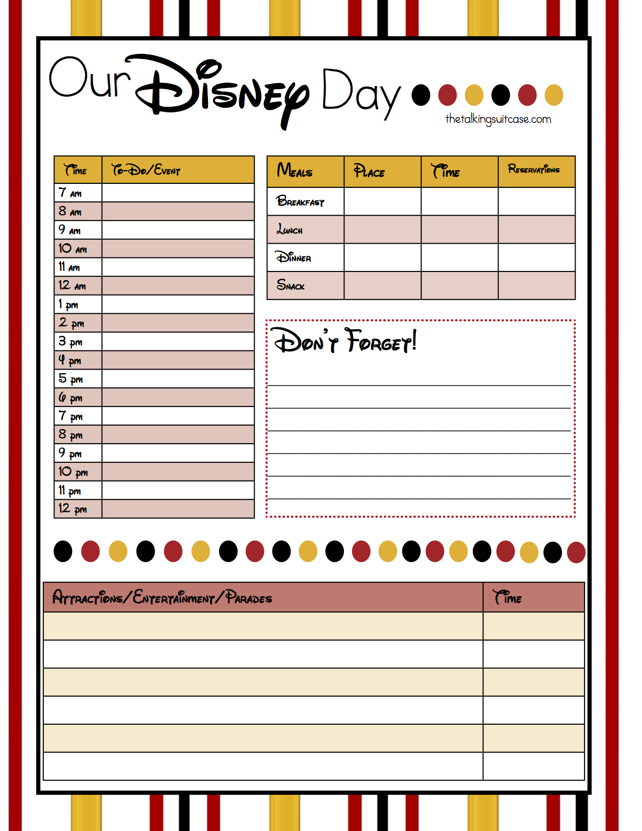 Free Printable Disney Vacation Planner regarding Free Disney Planning Binder Printables