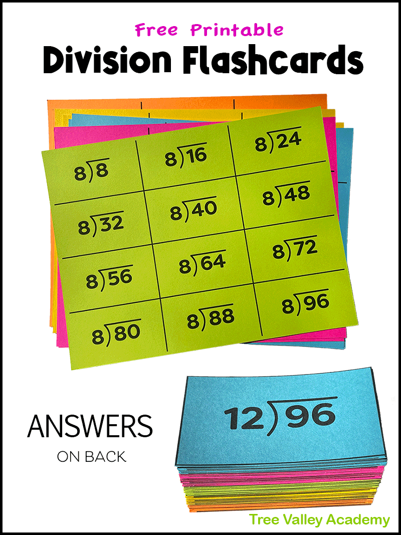 Free Printable Division Flash Cards 0-12 With Answers On The Back intended for Free Printable Division Flash Cards