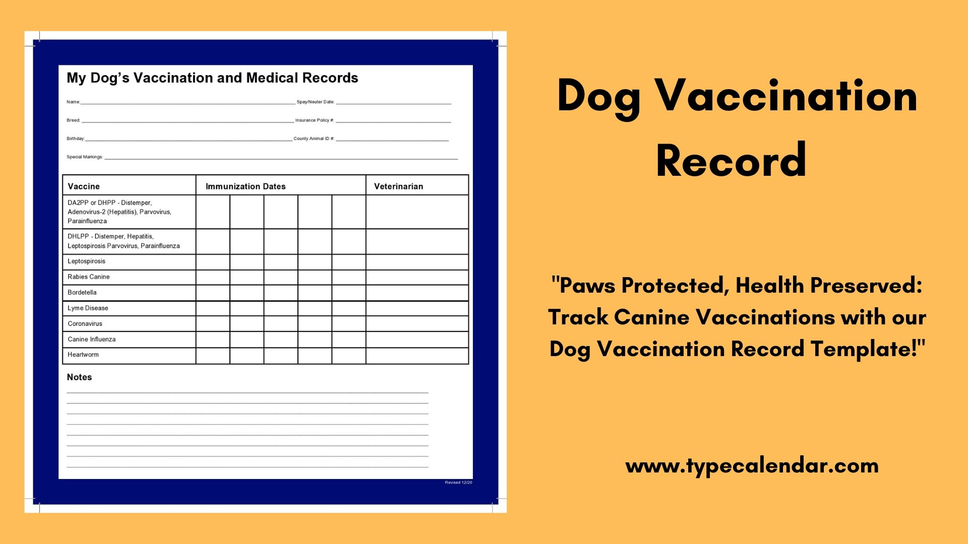 Free Printable Dog Vaccination Record Template: Keep Your Pet&amp;#039;S intended for Free Printable Dog Shot Records