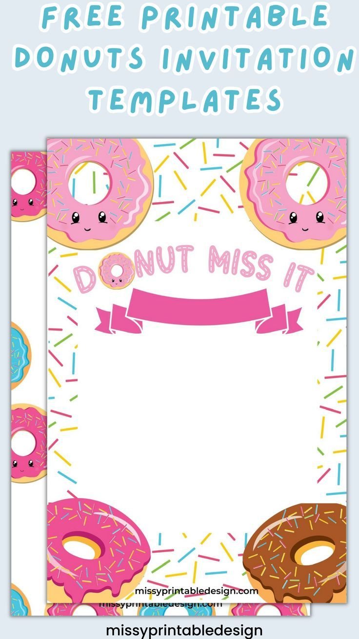 Free Printable Donuts Invitation Templates regarding Free Printable Birthday Invitations Pinterest