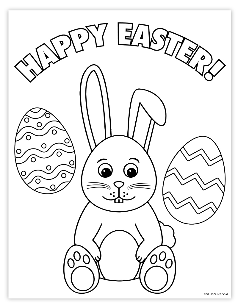 Free Printable Easter Coloring Page - Pjs And Paint in Free Printable Easter Images