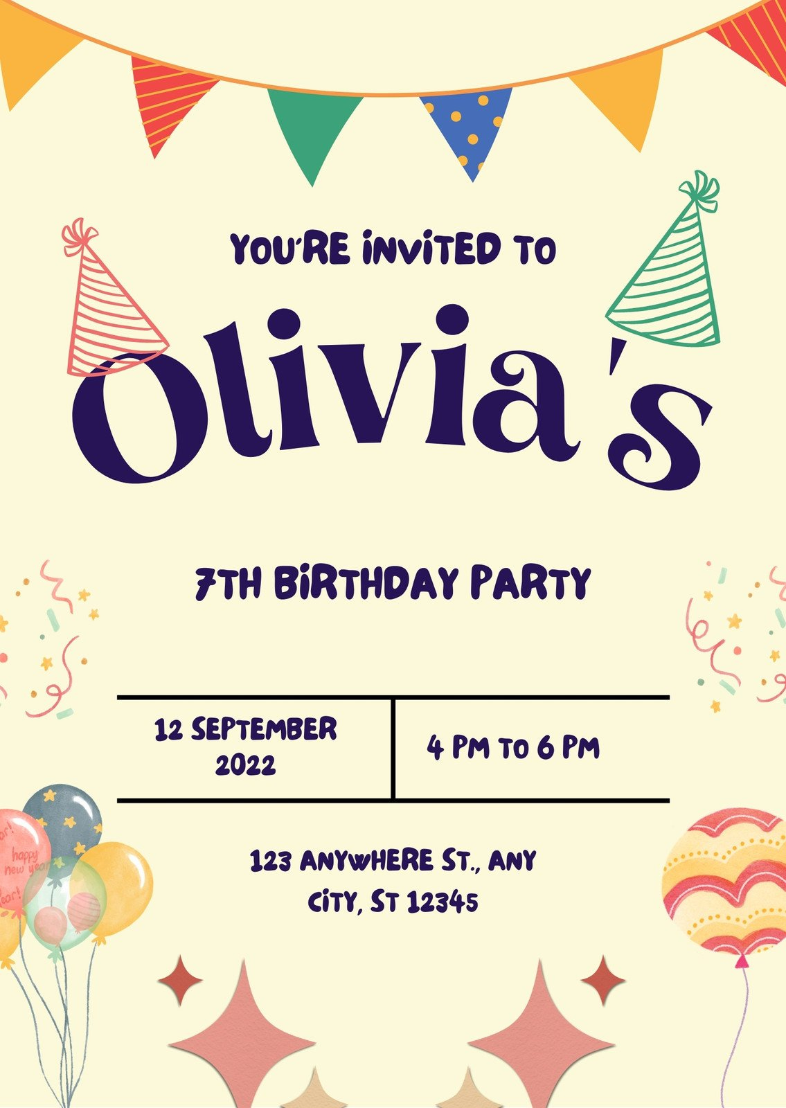 Free, Printable, Editable Kids Party Invitation Templates | Canva inside Free Printable Birthday Invitations for Kids