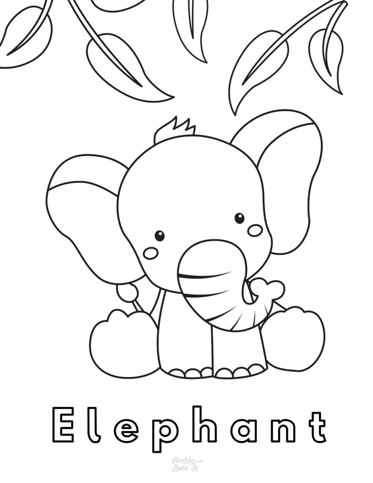 Free Printable Elephant Coloring Pages -Easy Elephant Pictures To for Free Printable Elephant Pictures