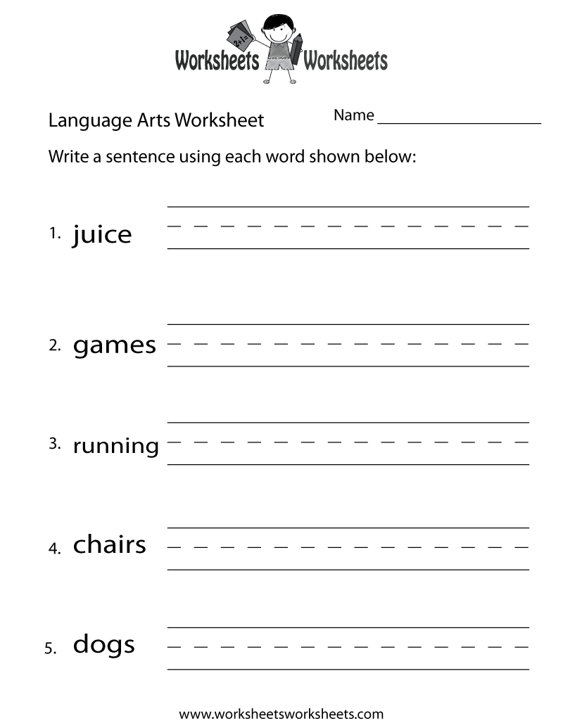 Free Printable English Language Arts Worksheet regarding Free Printable Ela Worksheets