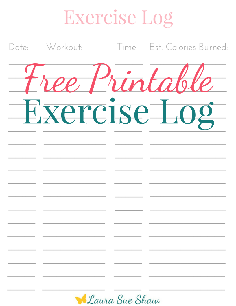 Free Printable Exercise Log within Free Printable Workout Log