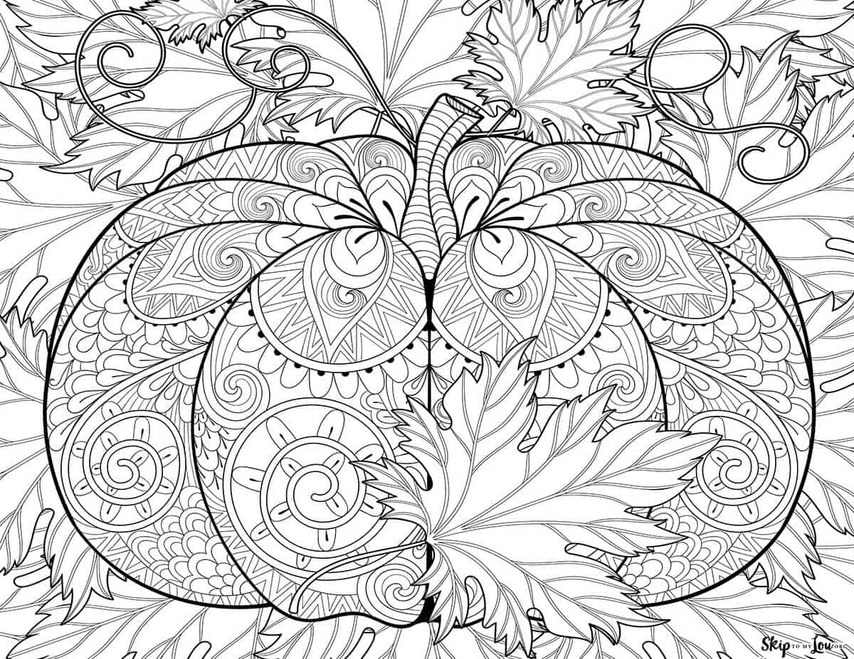 Free Printable Fall Coloring Pages | Skip To My Lou throughout Free Printable Fall Coloring Pages for Adults