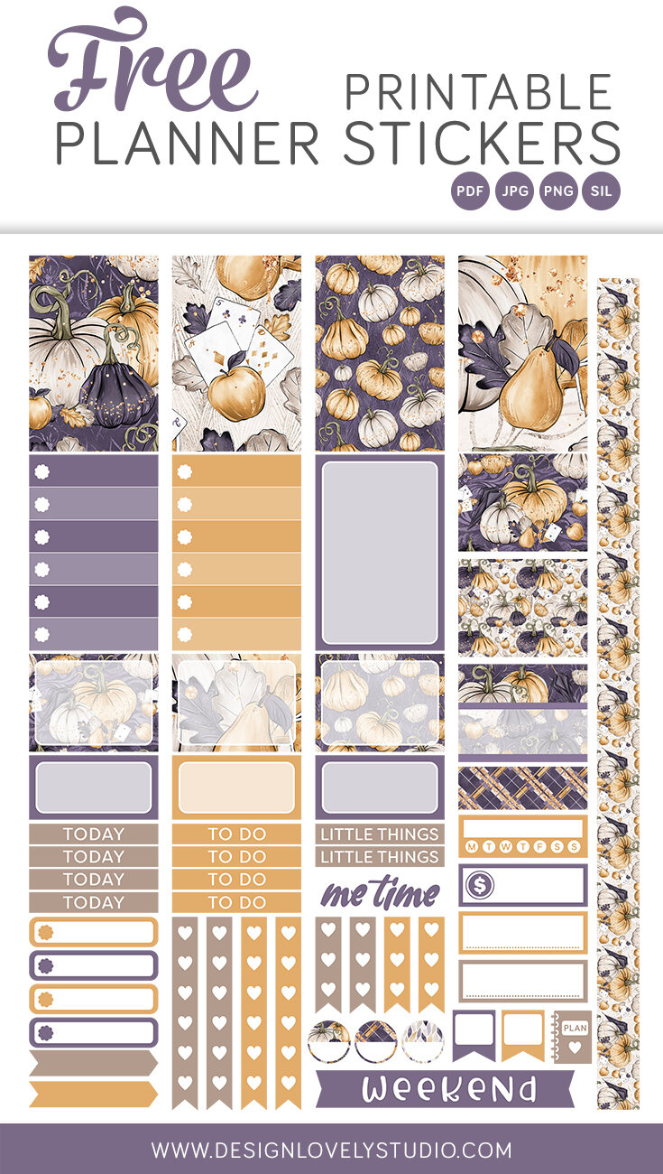 Free Printable Fall Planner Stickers — Design Lovely Studio inside Free Printable Happy Planner Stickers