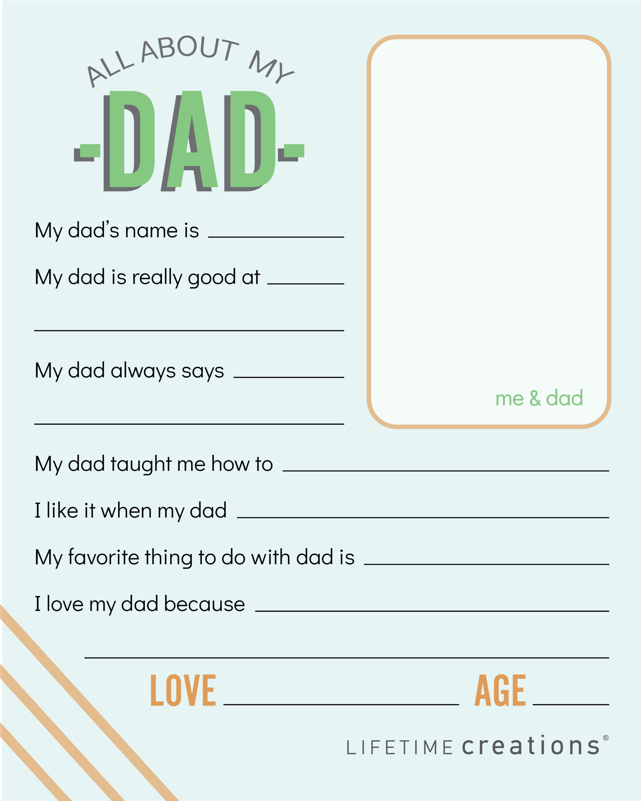 Free, Printable Father&amp;#039;S Day Coupons &amp;amp; Questionnaire - Lifetime with regard to Free Printable Dad Questionnaire