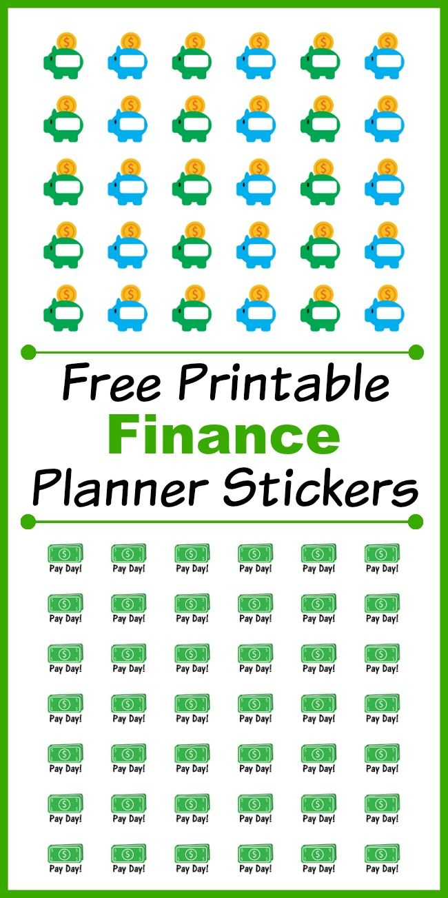 Free Printable Finance Planner Stickers- Pay Day + Piggy Bank pertaining to Free Printable Payday Stickers