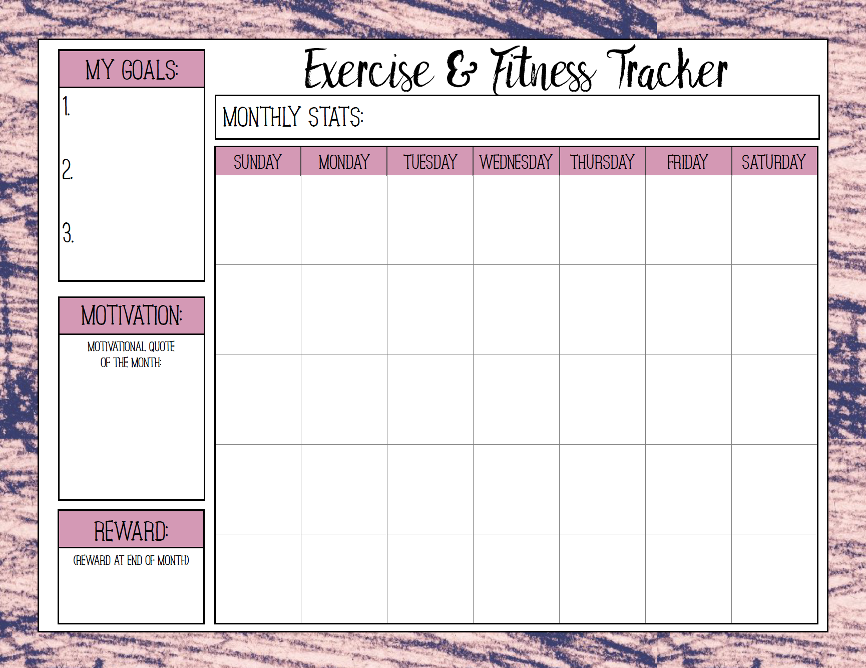 Free Printable Fitness Trackers | Track Your Goals intended for Free Printable Fitness Tracker