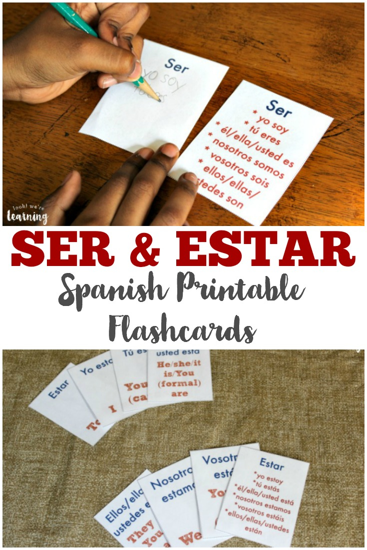 Free Printable Flashcards: Ser And Estar Flashcards inside Free Printable Spanish Verb Flashcards