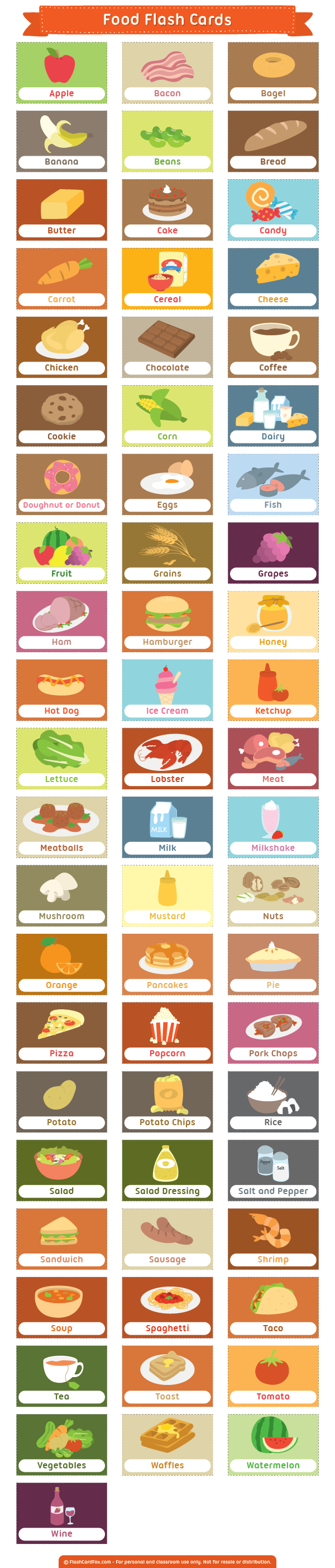 Free Printable Food Flash Cards. Download Them In Pdf Format At within Free Printable Food Cards