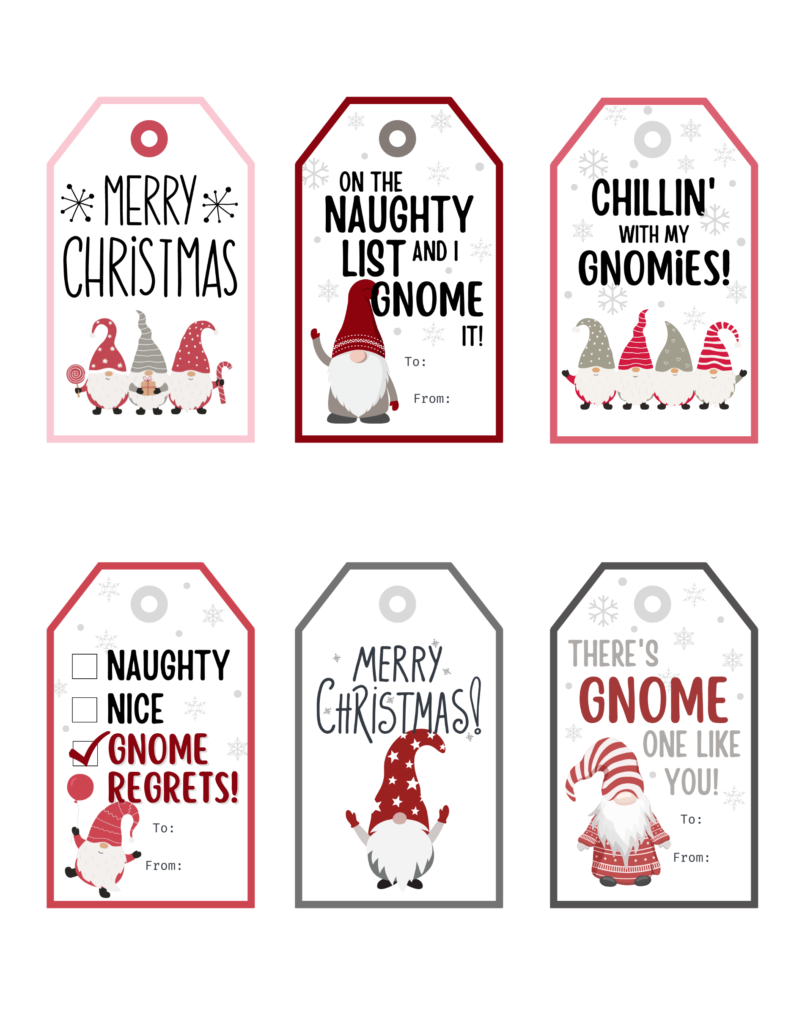 Free Printable Gnome Christmas Gift Tags | Baking You Happier inside Free Printable Christmas Tags