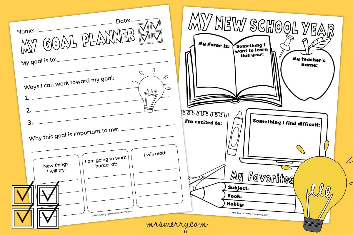 Free Printable Goal Setting Worksheets For Kids | Mrs. Merry inside Free Printable Goal Setting Worksheets for Students