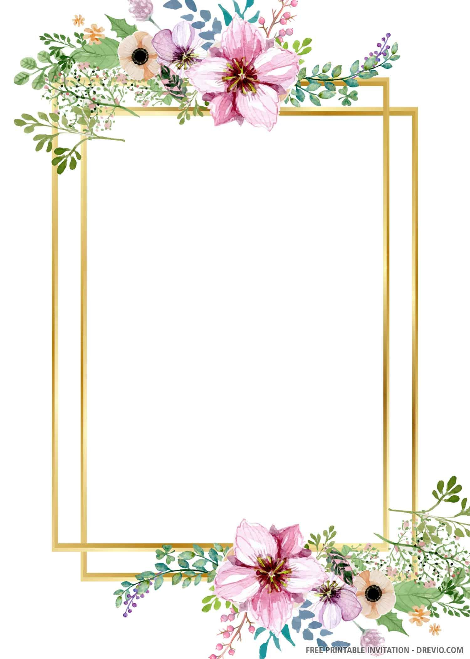 Free Printable Gold Wedding Invitation Template intended for Free Printable Wedding Graphics