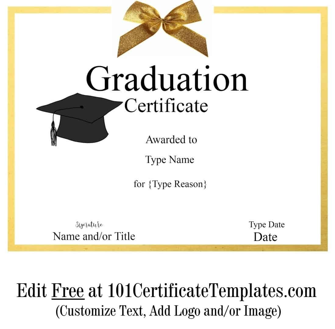 Free Printable Graduation Certificate Templates | Graduation for Free Printable Graduation Certificates Templates