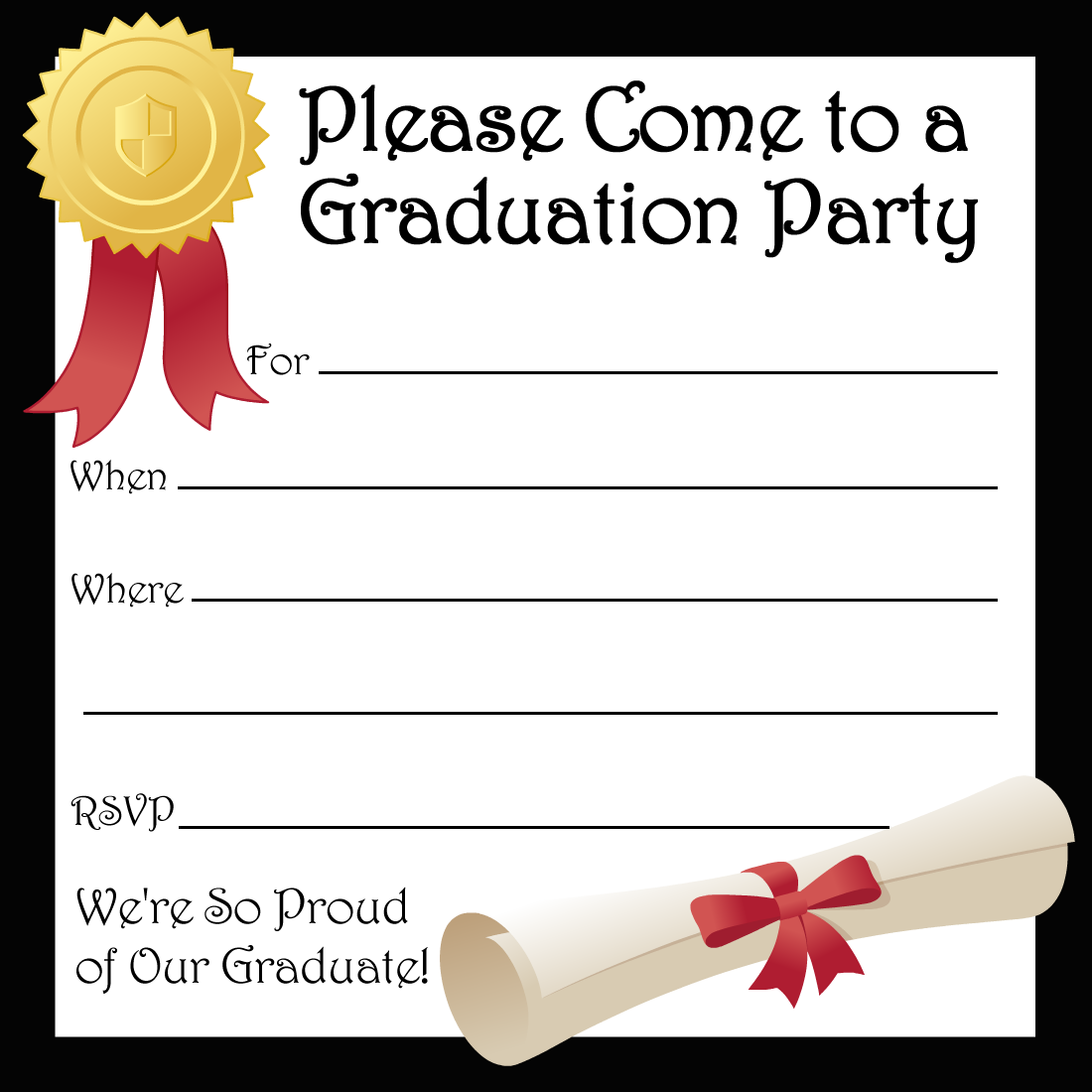 Free Printable Graduation Party Invitation regarding Free Printable Graduation Paper