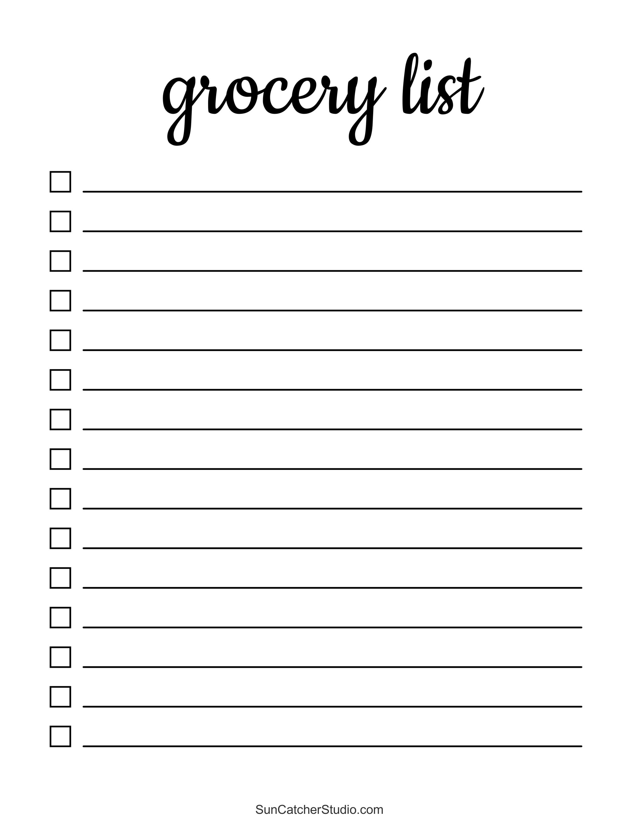 Free Printable Grocery List Templates (Pdf): Shopping Lists – Diy in Free Printable Grocery List