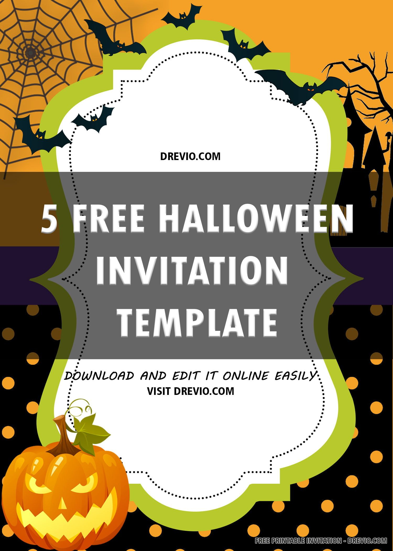 Free Printable Halloween Invitation Templates for Free Printable Halloween Birthday Party Invitations