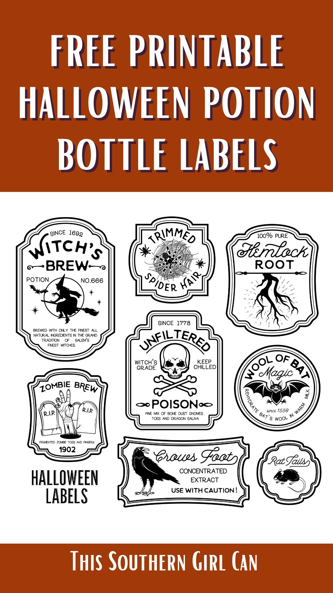 Free Printable Halloween Potion Bottle Labels with regard to Free Printable Halloween Labels