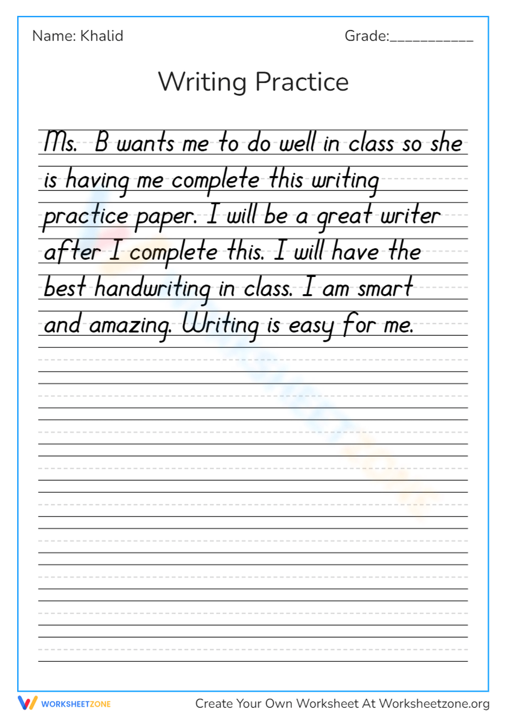 Free Printable Handwriting Paragraph Practice Sheets regarding Free Printable Cursive Writing Paragraphs