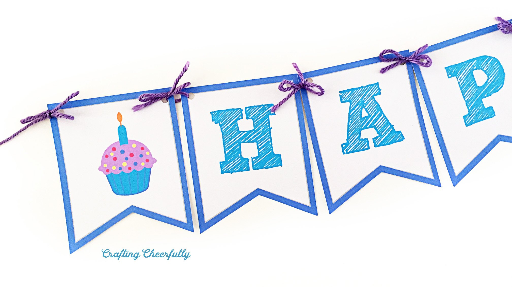 Free Printable Happy Birthday Banner! - Crafting Cheerfully regarding Free Printable Happy Birthday Banner Templates